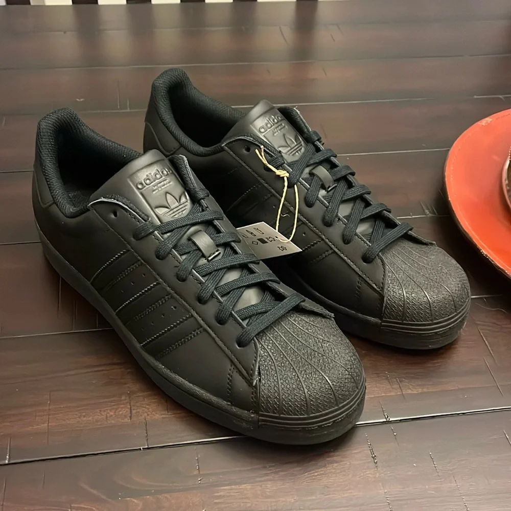 Adidas Superstar Triple Black Shoes Sneakers EG4957 new Mens Size 10